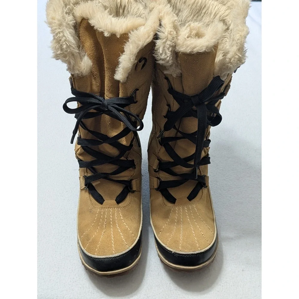 Sorel Tivoli IV Tall Boots Curry Black Brown Winter Snow Women's Size 10